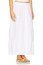 view 3 of 7 Tiered Button Front Maxi Skirt in White