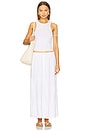view 6 of 7 Tiered Button Front Maxi Skirt in White
