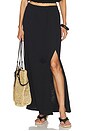view 1 of 6 FALDA LARGA CON CINTURÓN BELTED MAXI SKIRT in Black