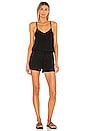 view 1 of 3 Supreme Jersey Tie Front V Neck Romper in Black