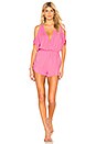 view 1 of 3 Draped Modal Jersey Cold Shoulder Romper in Amour