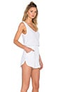 view 2 of 5 V Neck Sleeveless Romper in White