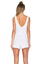 view 3 of 5 V Neck Sleeveless Romper in White