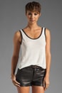 view 1 of 3 Linen Colorblock Tank en Light/Black in Light & Black