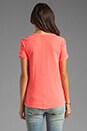 view 2 of 4 Cotton Slub Pocket Tee in Neon Coral