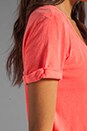 view 4 of 4 Cotton Slub Pocket Tee in Neon Coral