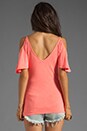 view 2 of 3 Lightweight Jersey Cold Shoulder Top in Neon Coral