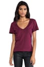 view 1 of 4 Light Weight Jersey Short Sleeve Pocket Tee in Merlot