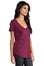 view 2 of 4 Light Weight Jersey Short Sleeve Pocket Tee in Merlot