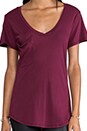 view 4 of 4 Light Weight Jersey Short Sleeve Pocket Tee in Merlot