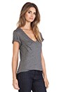 view 2 of 3 V Neck Pocket Tee in Dark Heather