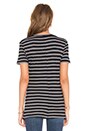 view 3 of 3 Double Stripe Jersey V Neck Tee in Black & Ice Grey