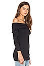 view 2 of 4 Modal Thermal Off Shoulder Top in Black