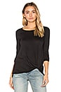 view 1 of 4 Light Weight Jersey Twist Front Long Sleeve Tee in Black