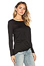 view 2 of 4 Light Weight Jersey Twist Front Long Sleeve Tee in Black