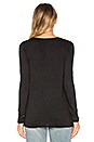 view 3 of 4 Light Weight Jersey Twist Front Long Sleeve Tee in Black