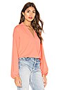 view 2 of 4 BLACK Date Night Chiffon Wrap Blouse in Coral