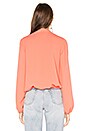 view 3 of 4 BLACK Date Night Chiffon Wrap Blouse in Coral