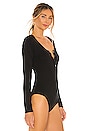 view 3 of 5 Draped Modal Jersey Bodysuit in Black