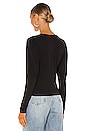 view 3 of 4 Light Weight Jersey Ruched Long Sleeve Top in Black