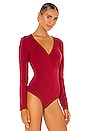 view 3 of 5 Draped Modal Jersey Bodysuit in Bricks