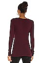 view 3 of 5 Flat Rib Stripe Square Neck Top in Burgundy
