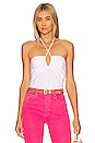 view 1 of 4 Draped Jersey Halter Top in White