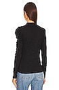view 3 of 4 Shirred Sleeve Turtleneck Top in Black
