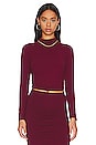 view 1 of 4 Cropped Shirred Turtleneck Top in Pinot