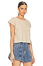 view 2 of 4 Boatneck Cuffed Sleeve Cropped Tee in Sandy