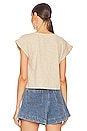 view 3 of 4 Boatneck Cuffed Sleeve Cropped Tee in Sandy