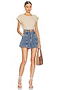 view 4 of 4 Boatneck Cuffed Sleeve Cropped Tee in Sandy