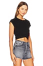 view 2 of 4 Cross Hem Top in Black