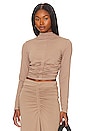view 1 of 4 Cropped Turtleneck Top in Hazelnut