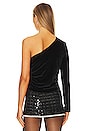 view 3 of 4 One Shoulder Cropped Top in Black