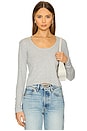 view 1 of 4 Cropped Longsleeve Top in Heather Grey