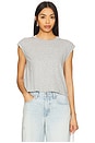 view 1 of 4 Rolled Cuff Boxy Tee in Heather Grey