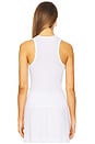 view 3 of 4 High Neck Racer Tank in White