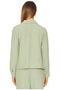 view 3 of 4 Cropped Button Up Shirt in Juniper