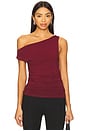 view 1 of 4 Twist Off The Shoulder Top in Dark Port