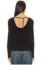 view 3 of 4 Long Sleeve Open Cowl Back Top in Black
