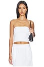 view 1 of 4 Textured Tube Top in White