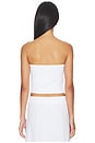 view 3 of 4 Textured Tube Top in White