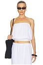 view 1 of 4 BUSTIER À SMOCKS SMOCKED TUBE TOP in White