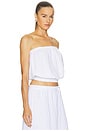 view 2 of 4 BUSTIER À SMOCKS SMOCKED TUBE TOP in White