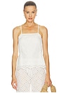 view 1 of 4 Side Smocked Lace Cami Top in White