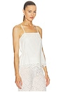 view 2 of 4 Side Smocked Lace Cami Top in White