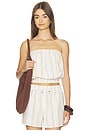 view 1 of 4 TOP TUBO FRUNCIDO SMOCKED TUBE TOP in Sun Rays Stripe