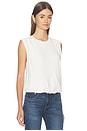 view 2 of 4 Sleveless Bubble Hem Tee in Pearl