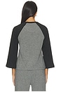 view 3 of 4 Color Block 3/4 Sleeve Raglan in Charcoal & Black